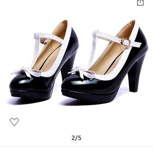 Platform Patent Leather T-Strap Mary Jane w/Bow